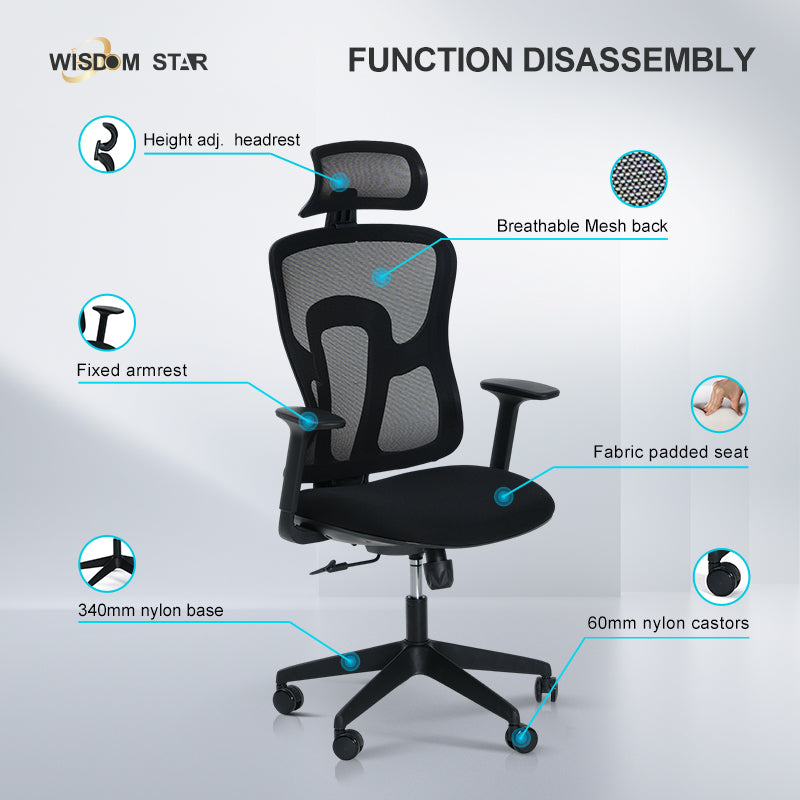 WISDOM STAR Furniture Computer Chair Home Office Chair Swivel Ergo Chair Gaming Chair Study Working Chair