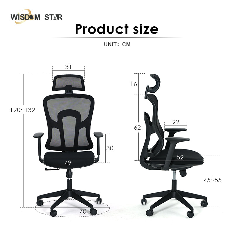WISDOM STAR Furniture Computer Chair Home Office Chair Swivel Ergo Chair Gaming Chair Study Working Chair