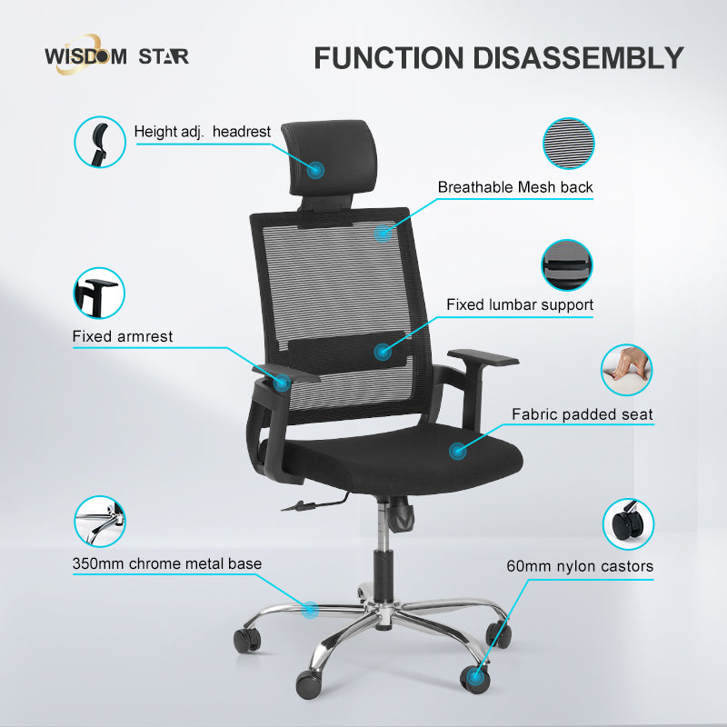Wisdom Star Furniture Office Chair Swivel Chair Sale Headrest Gaming Chair Ergonomic Lumbar Support Comfortable and Breathable