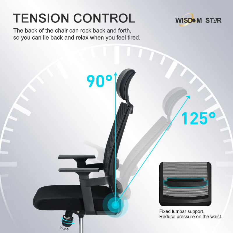 Wisdom Star Furniture Office Chair Swivel Chair Sale Headrest Gaming Chair Ergonomic Lumbar Support Comfortable and Breathable