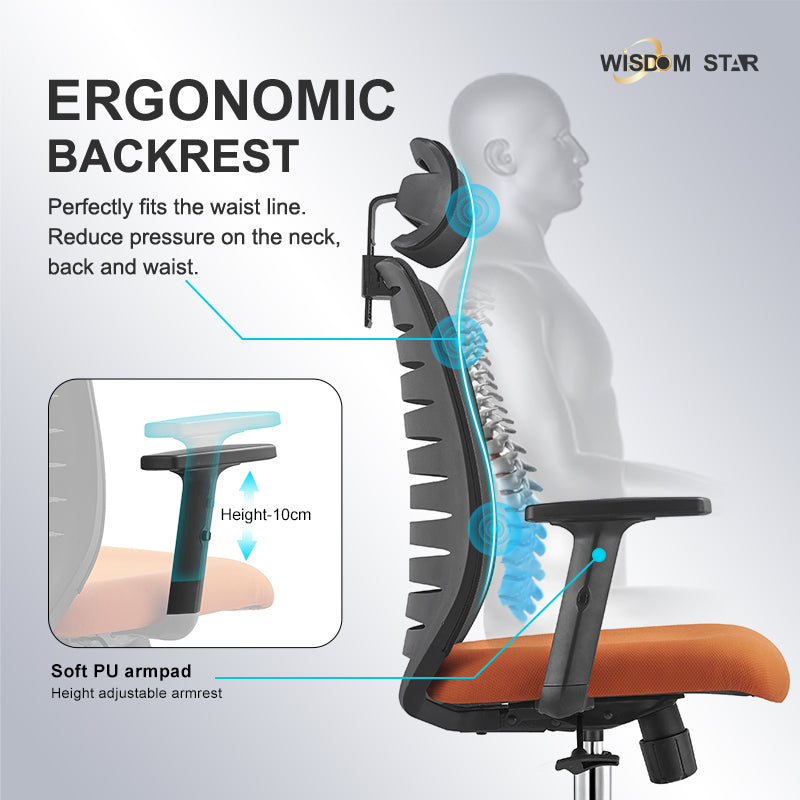 Wisdom Star Furniture Gaming Chair Comfortable Office Chair Ergonomic Chair Class 3 Gaslift+125° Lay Back Chair
