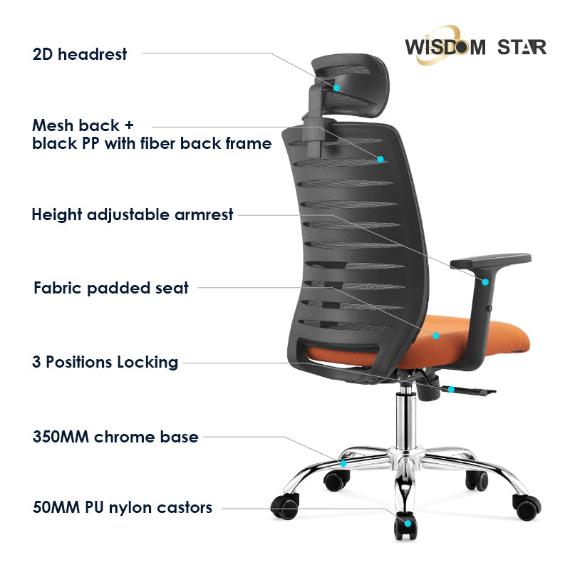 Wisdom Star Furniture Gaming Chair Comfortable Office Chair Ergonomic Chair Class 3 Gaslift+125° Lay Back Chair