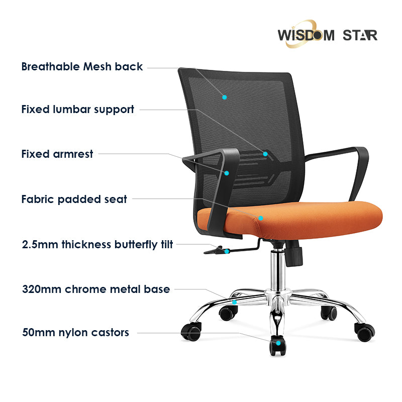 Wisdom Star Furniture Gaming Chair Comfortable Office Chair Ergonomic Chair Class 3 Gaslift+125° Lay Back Chair