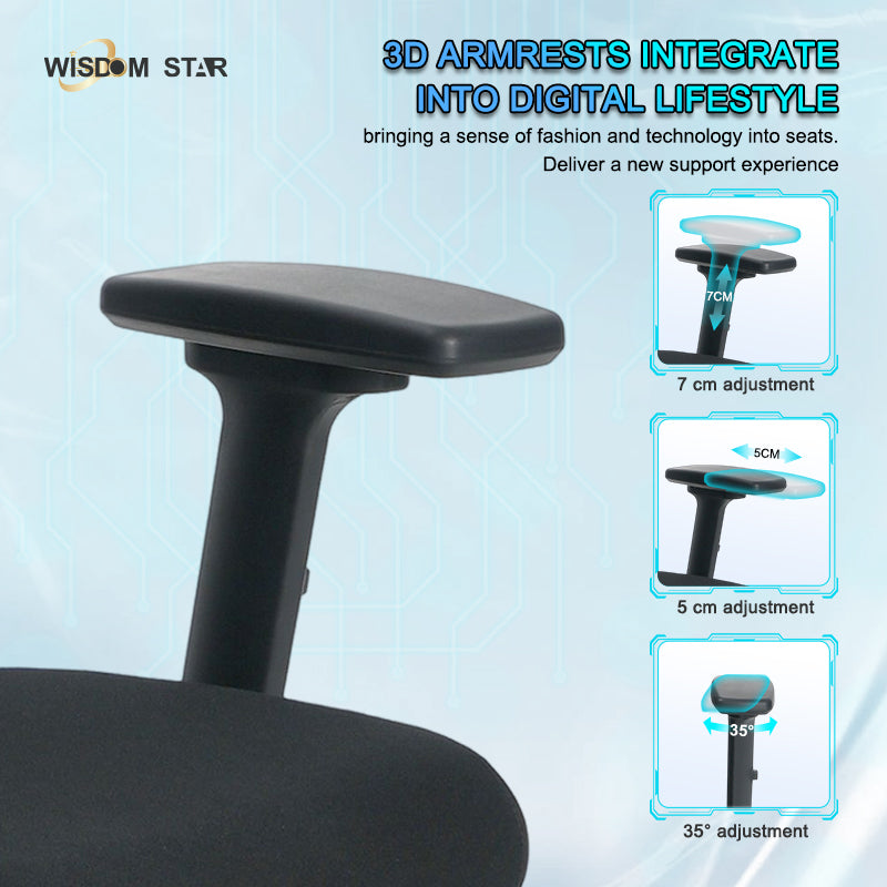 Science lab grade office chairs, gaming chairs, ergonomic chairs. The first-ever partitioned seat cushion + flip-back design + 3D armrests. wisdom star C36