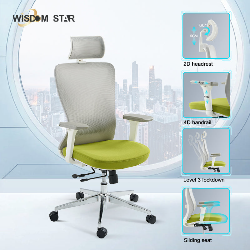 The perfect fusion of futuristic office, ergonomic chairs and interpretation gaming chairs. Large angle adjustment + first color large seat cushion + first beautiful curve shape. wisdom star C38