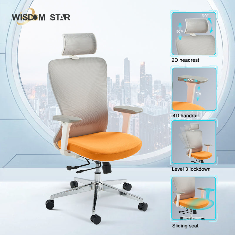 The perfect fusion of futuristic office, ergonomic chairs and interpretation gaming chairs. Large angle adjustment + first color large seat cushion + first beautiful curve shape. wisdom star C38