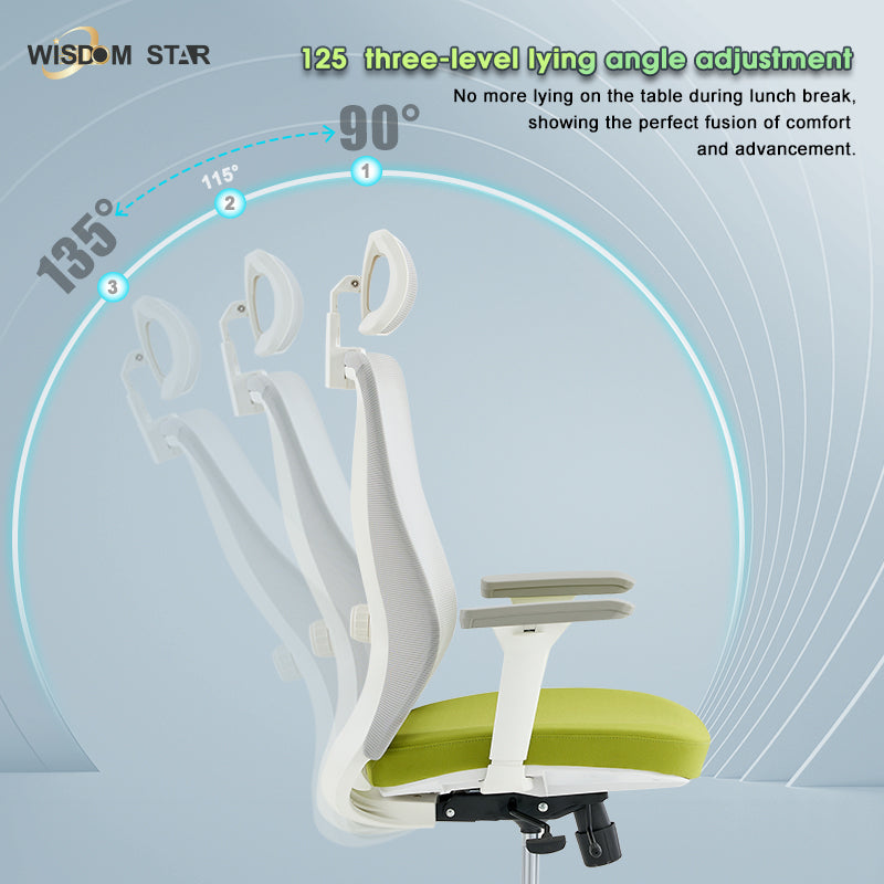 The perfect fusion of futuristic office, ergonomic chairs and interpretation gaming chairs. Large angle adjustment + first color large seat cushion + first beautiful curve shape. wisdom star C38