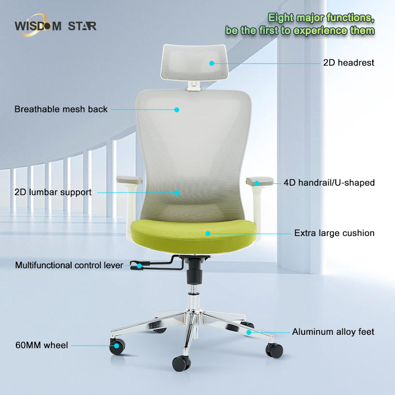 The perfect fusion of futuristic office, ergonomic chairs and interpretation gaming chairs. Large angle adjustment + first color large seat cushion + first beautiful curve shape. wisdom star C38