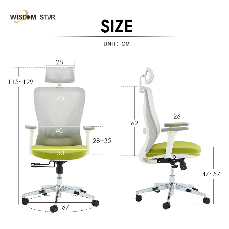 The perfect fusion of futuristic office, ergonomic chairs and interpretation gaming chairs. Large angle adjustment + first color large seat cushion + first beautiful curve shape. wisdom star C38