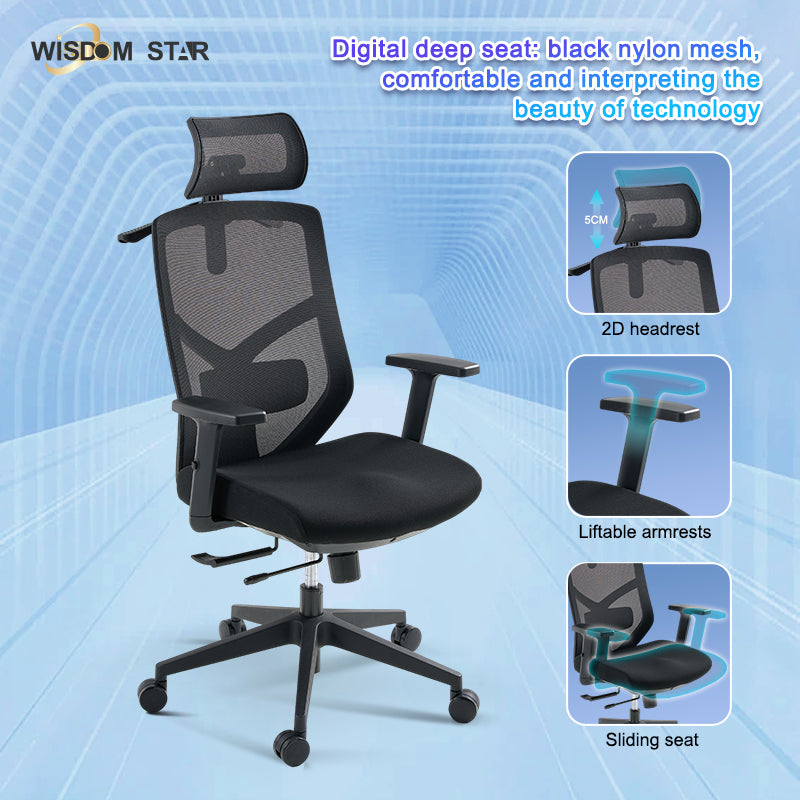 Perfect combination of office chair and ergonomic chair. Large angle adjustment + multiple armrests optional + special materials for the first time. wisdom star C39: digital art innovation