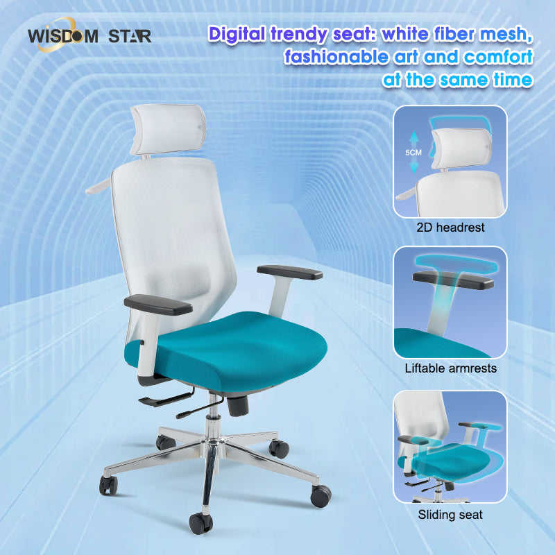 Perfect combination of office chair and ergonomic chair. Large angle adjustment + multiple armrests optional + special materials for the first time. wisdom star C39: digital art innovation