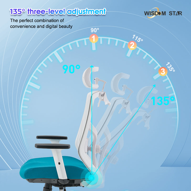 Perfect combination of office chair and ergonomic chair. Large angle adjustment + multiple armrests optional + special materials for the first time. wisdom star C39: digital art innovation