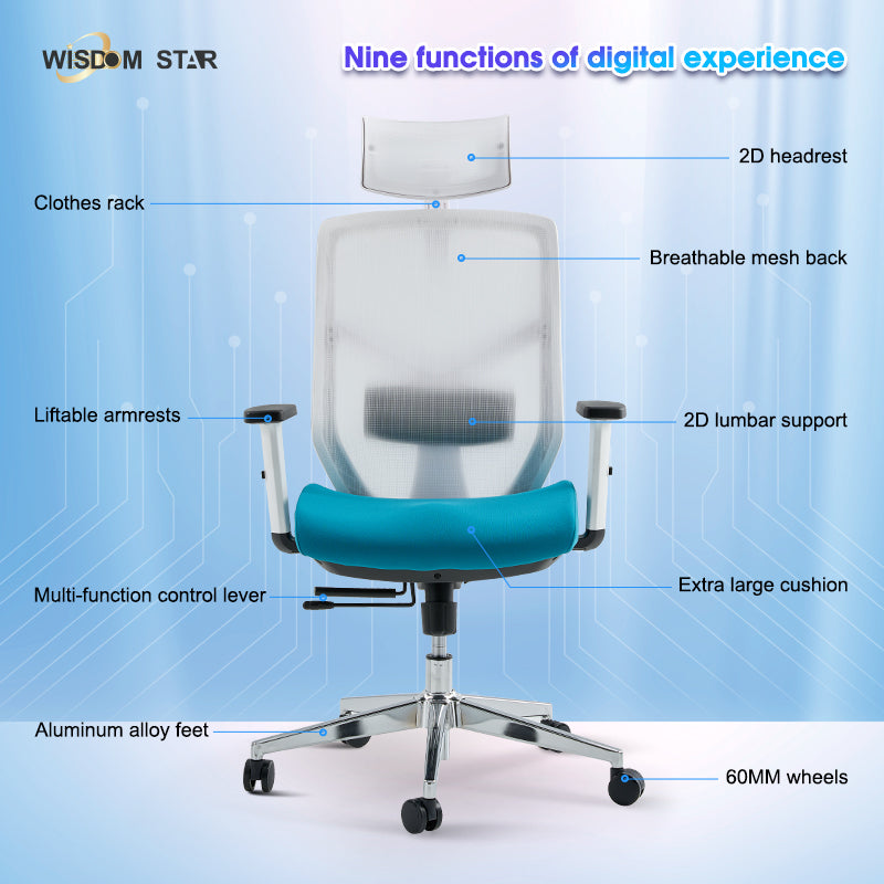 Perfect combination of office chair and ergonomic chair. Large angle adjustment + multiple armrests optional + special materials for the first time. wisdom star C39: digital art innovation