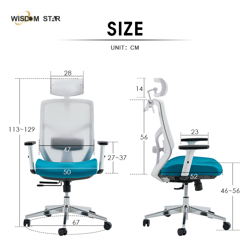Perfect combination of office chair and ergonomic chair. Large angle adjustment + multiple armrests optional + special materials for the first time. wisdom star C39: digital art innovation