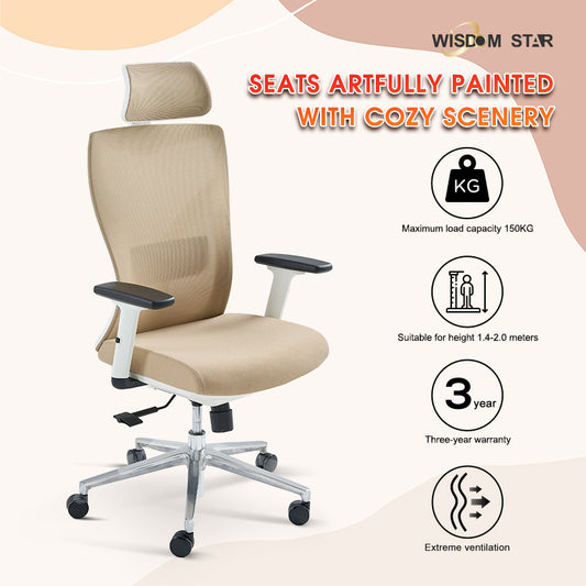 This ergonomic chair cleverly combines the design of an office chair and a gaming chair. Release creative inspiration, comfortable experience, beautiful colors + 3D armrests + unique shape + special fabrics C32